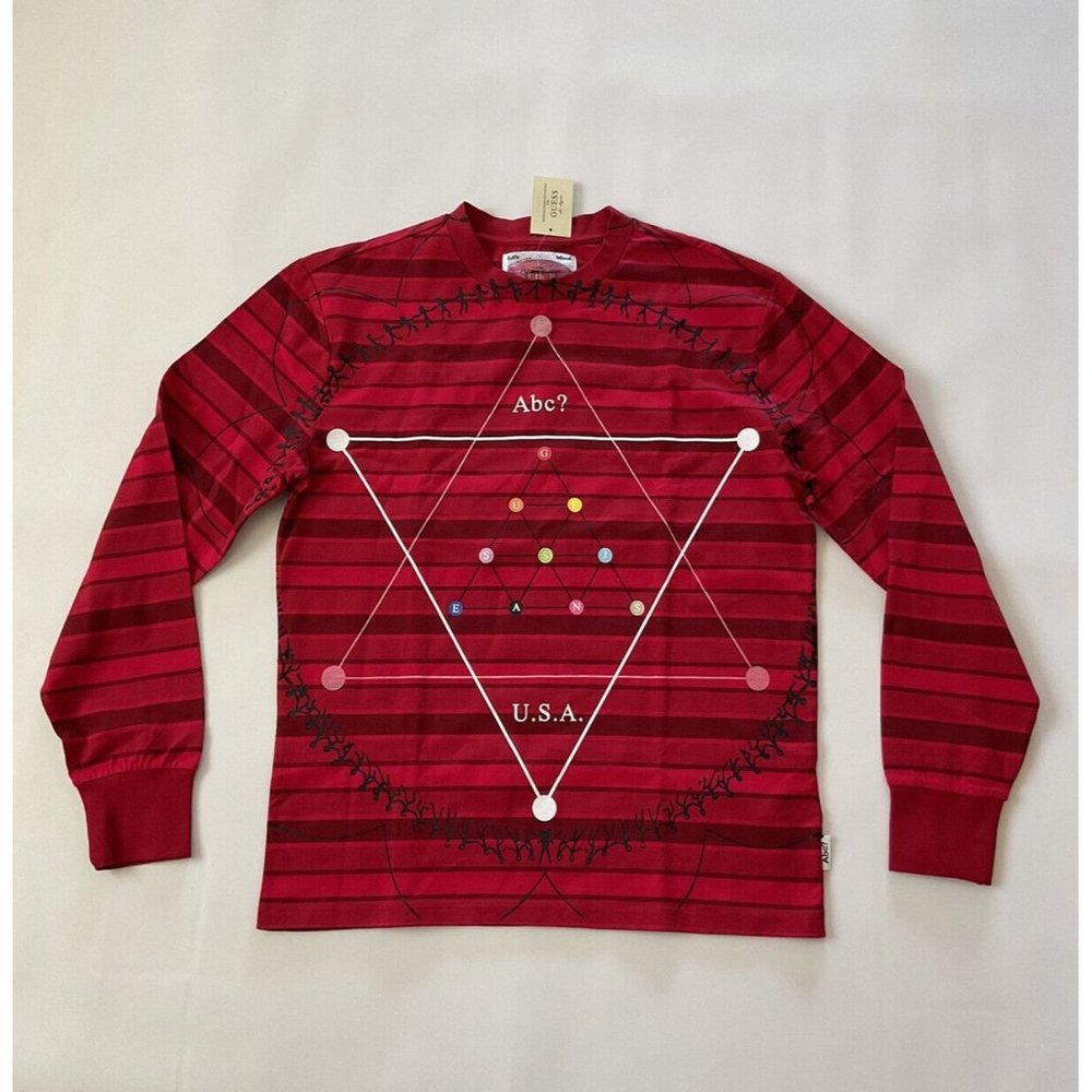 Advisory Board Crystals x Guess the source long sleeve t-shirt red multi size S
